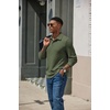 image:imageCOOFANDY Mens Knit Polo Shirt Long Sleeve Polo Sweaters Casual Golf ShirtsArmy Green