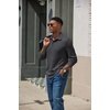image:imageCOOFANDY Mens Knit Polo Shirt Long Sleeve Polo Sweaters Casual Golf ShirtsDark Grey