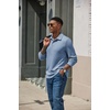 image:imageCOOFANDY Mens Knit Polo Shirt Long Sleeve Polo Sweaters Casual Golf ShirtsDusty Blue