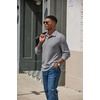 image:imageCOOFANDY Mens Knit Polo Shirt Long Sleeve Polo Sweaters Casual Golf ShirtsGrey
