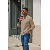 image:imageCOOFANDY Mens Knit Polo Shirt Long Sleeve Polo Sweaters Casual Golf ShirtsKhaki