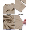 image:imageCOOFANDY Mens Knit Polo Shirt Long Sleeve Polo Sweaters Casual Golf ShirtsKhaki