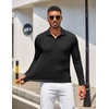 image:imageCOOFANDY Mens Long Sleeve Polo Shirt Golf Lightweight Breathable Moisture Wicking Shirt for Business Casual Work Outdoor1 Pack Black