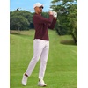 image:imageCOOFANDY Mens Long Sleeve Polo Shirt Golf Lightweight Breathable Moisture Wicking Shirt for Business Casual Work Outdoor1 Pack Maroon