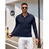 image:imageCOOFANDY Mens Long Sleeve Polo Shirt Golf Lightweight Breathable Moisture Wicking Shirt for Business Casual Work Outdoor1 Pack Navy Blue