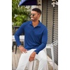 image:imageCOOFANDY Mens Long Sleeve Polo Shirt Golf Lightweight Breathable Moisture Wicking Shirt for Business Casual Work Outdoor1 Pack Sapphire Blue