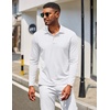 image:imageCOOFANDY Mens Long Sleeve Polo Shirt Golf Lightweight Breathable Moisture Wicking Shirt for Business Casual Work Outdoor1 Pack White