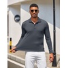 image:imageCOOFANDY Mens Long Sleeve Polo Shirt Golf Lightweight Breathable Moisture Wicking Shirt for Business Casual Work Outdoor3 Pack Black  Dark Grey  Wine Red