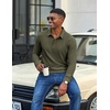 image:imageCOOFANDY Mens Long Sleeve Polo Shirts Casual Corduroy Polo TeeArmy Green