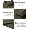 image:imageCOOFANDY Mens Long Sleeve Polo Shirts Casual Corduroy Polo TeeArmy Green