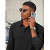 image:imageCOOFANDY Mens Long Sleeve Polo Shirts Casual Corduroy Polo TeeBlack