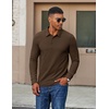 image:imageCOOFANDY Mens Long Sleeve Polo Shirts Casual Corduroy Polo TeeBrown