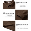 image:imageCOOFANDY Mens Long Sleeve Polo Shirts Casual Corduroy Polo TeeBrown