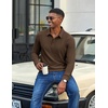 image:imageCOOFANDY Mens Long Sleeve Polo Shirts Casual Corduroy Polo TeeBrown