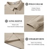 image:imageCOOFANDY Mens Long Sleeve Polo Shirts Casual Corduroy Polo TeeCream