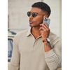 image:imageCOOFANDY Mens Long Sleeve Polo Shirts Casual Corduroy Polo TeeCream
