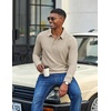 image:imageCOOFANDY Mens Long Sleeve Polo Shirts Casual Corduroy Polo TeeCream