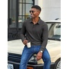 image:imageCOOFANDY Mens Long Sleeve Polo Shirts Casual Corduroy Polo TeeDark Grey
