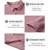 image:imageCOOFANDY Mens Long Sleeve Polo Shirts Casual Corduroy Polo TeeDusty Pink