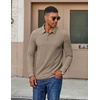 image:imageCOOFANDY Mens Long Sleeve Polo Shirts Casual Corduroy Polo TeeKhaki