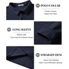 image:imageCOOFANDY Mens Long Sleeve Polo Shirts Casual Corduroy Polo TeeNavy Blue
