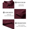 image:imageCOOFANDY Mens Long Sleeve Polo Shirts Casual Corduroy Polo TeeWine Red