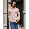 image:imageCOOFANDY Mens Long Sleeve Polo Shirts Casual Waffle Knit PoloChampagne