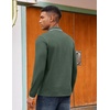 image:imageCOOFANDY Mens Long Sleeve Polo Shirts Cotton Quarter Zip Pullover ShirtArmy Green