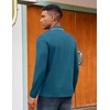 image:imageCOOFANDY Mens Long Sleeve Polo Shirts Cotton Quarter Zip Pullover ShirtBlue