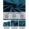 image:imageCOOFANDY Mens Long Sleeve Polo Shirts Cotton Quarter Zip Pullover ShirtBlue