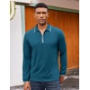 image:imageCOOFANDY Mens Long Sleeve Polo Shirts Cotton Quarter Zip Pullover ShirtBlue