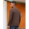 image:imageCOOFANDY Mens Long Sleeve Polo Shirts Cotton Quarter Zip Pullover ShirtBrown