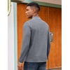 image:imageCOOFANDY Mens Long Sleeve Polo Shirts Cotton Quarter Zip Pullover ShirtGrey