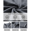 image:imageCOOFANDY Mens Long Sleeve Polo Shirts Cotton Quarter Zip Pullover ShirtGrey
