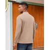 image:imageCOOFANDY Mens Long Sleeve Polo Shirts Cotton Quarter Zip Pullover ShirtKhaki