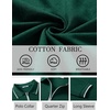 image:imageCOOFANDY Mens Long Sleeve Polo Shirts Cotton Quarter Zip Pullover ShirtLake Green