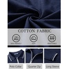 image:imageCOOFANDY Mens Long Sleeve Polo Shirts Cotton Quarter Zip Pullover ShirtNavy Blue