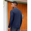 image:imageCOOFANDY Mens Long Sleeve Polo Shirts Cotton Quarter Zip Pullover ShirtNavy Blue