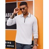 image:imageCOOFANDY Mens Long Sleeve Polo Shirts Cotton Quarter Zip Pullover ShirtWhite