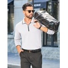 image:imageCOOFANDY Mens Long Sleeve Polo Shirts Cotton Quarter Zip Pullover ShirtWhite