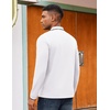 image:imageCOOFANDY Mens Long Sleeve Polo Shirts Cotton Quarter Zip Pullover ShirtWhite
