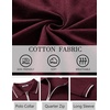 image:imageCOOFANDY Mens Long Sleeve Polo Shirts Cotton Quarter Zip Pullover ShirtWine Red