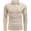 image:imageCOOFANDY Mens Polo Shirts Casual Long Sleeve Knit Polo Sweater Golf ShirtsBeige