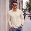 image:imageCOOFANDY Mens Polo Shirts Casual Long Sleeve Knit Polo Sweater Golf ShirtsBeige
