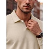 image:imageCOOFANDY Mens Polo Shirts Casual Long Sleeve Knit Polo Sweater Golf ShirtsBeige