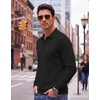 image:imageCOOFANDY Mens Polo Shirts Casual Long Sleeve Knit Polo Sweater Golf ShirtsBlack