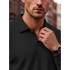 image:imageCOOFANDY Mens Polo Shirts Casual Long Sleeve Knit Polo Sweater Golf ShirtsBlack