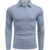 image:imageCOOFANDY Mens Polo Shirts Casual Long Sleeve Knit Polo Sweater Golf ShirtsBlue