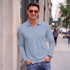 image:imageCOOFANDY Mens Polo Shirts Casual Long Sleeve Knit Polo Sweater Golf ShirtsBlue