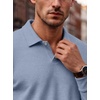image:imageCOOFANDY Mens Polo Shirts Casual Long Sleeve Knit Polo Sweater Golf ShirtsBlue